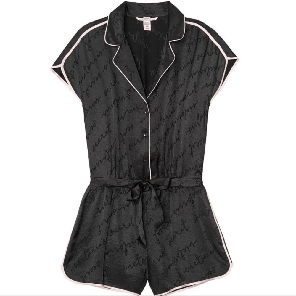 SOLD FOR $30 VS Satin Logo Romper